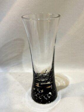 Tequila Rose Tall Black White Splash Art Glass Shot Glass